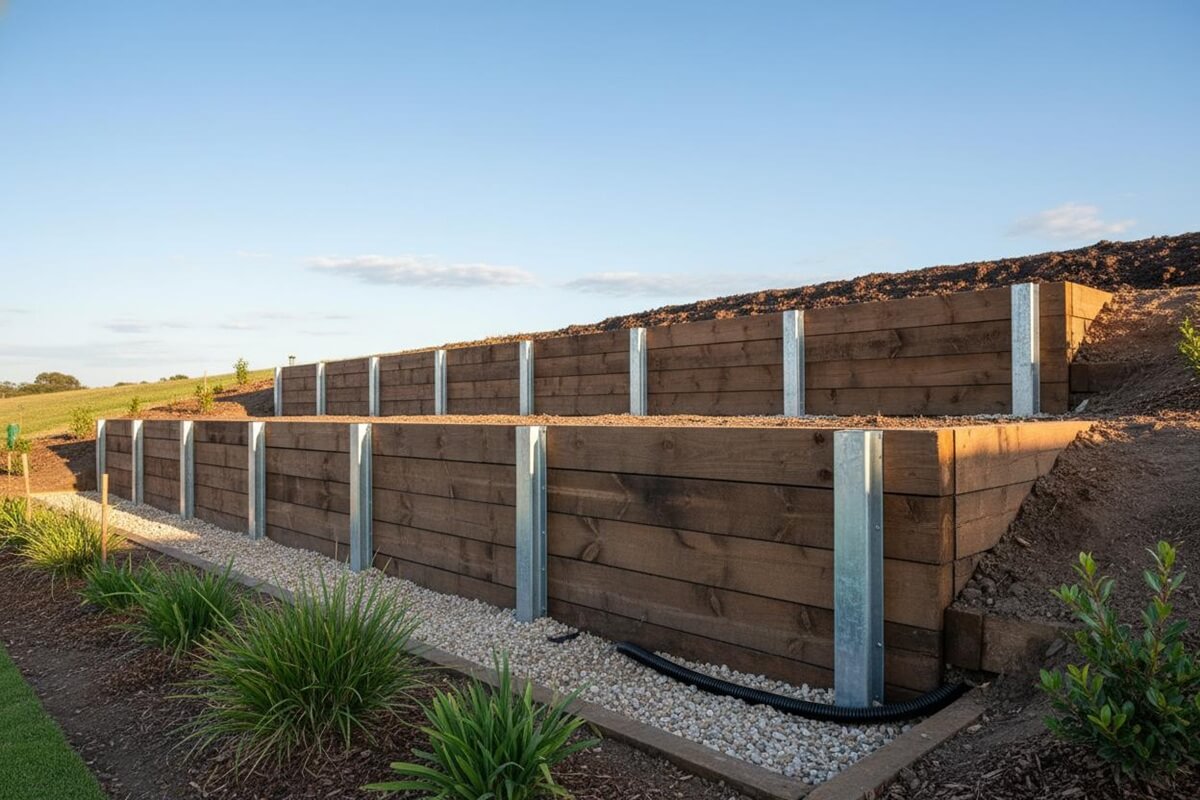 Designing Sleeper Retaining Walls with Galvanised H-Channel Steel Posts