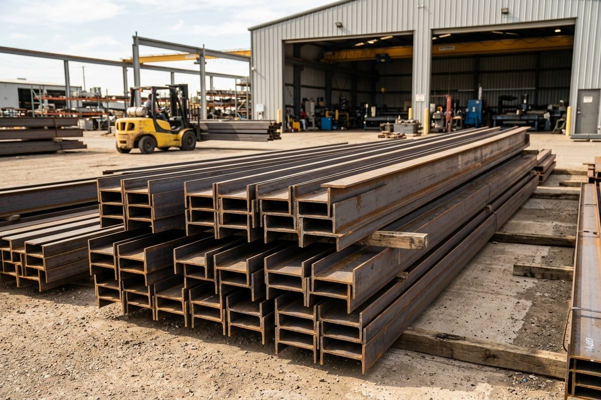 250UB25 steel universal beams stacked for retaining wall projects Victoria